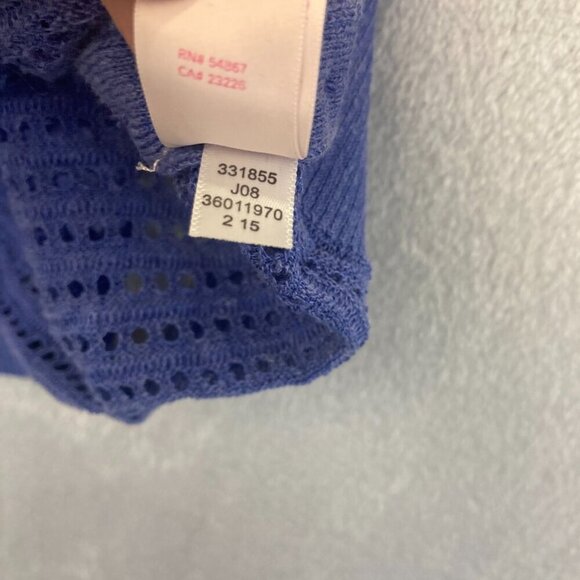 VICTORIA'S SECRET Flax Blend Short Sleeve Open Knit Sweater Size Small S Purple - Picture 9 of 10
